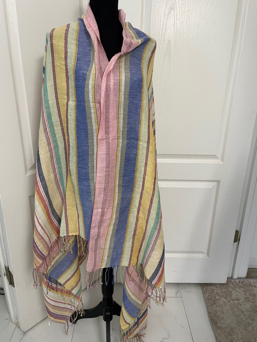 Vitamin A linen mix pareo wrap scarf XL new beach cover sarong - Picture 5 of 7